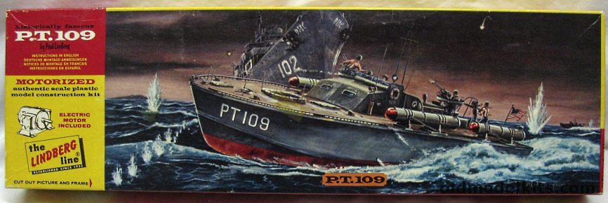 Lindberg 1/60 Historically Famous PT-109 (John F. Kennedy's P.T. Boat /PT Boat) - Motorized, 765M-198 plastic model kit